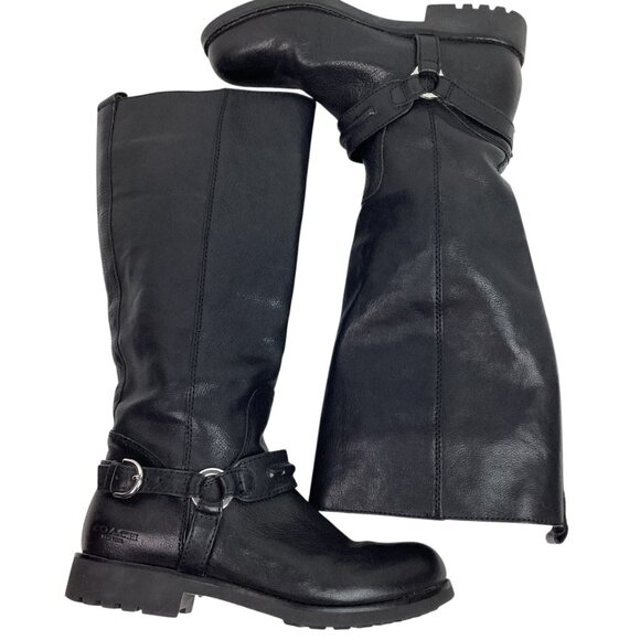 Coach Valterra Sport Mid-Calf Leather Womens 7B Riding Boots Black - Picture 5 of 13